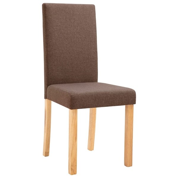 Dining Chairs 4 pcs Brown Fabric