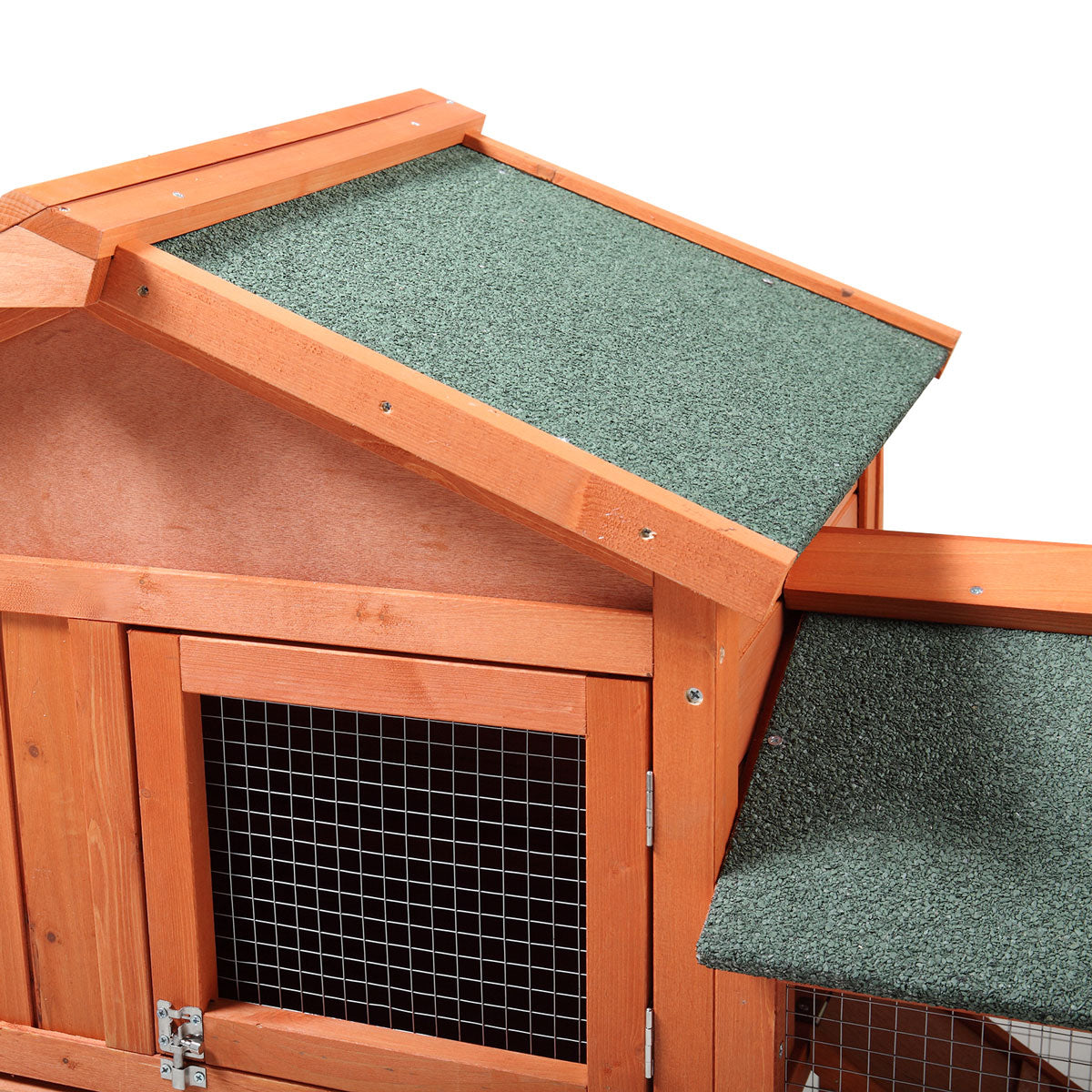 Veryke Indoor Rabbit Hutch， Rabbit Cage， Wooden Bunny Cages with Run Hen Coop， Rabbit House Backyard Shelter， Orange