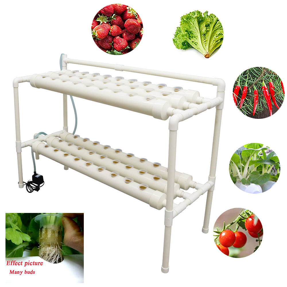 TECHTONGDA 54 Holes Hydroponic Site Grow Kit Garden Plant System Indoor Grow Kit Pipeline Vegetable Planter