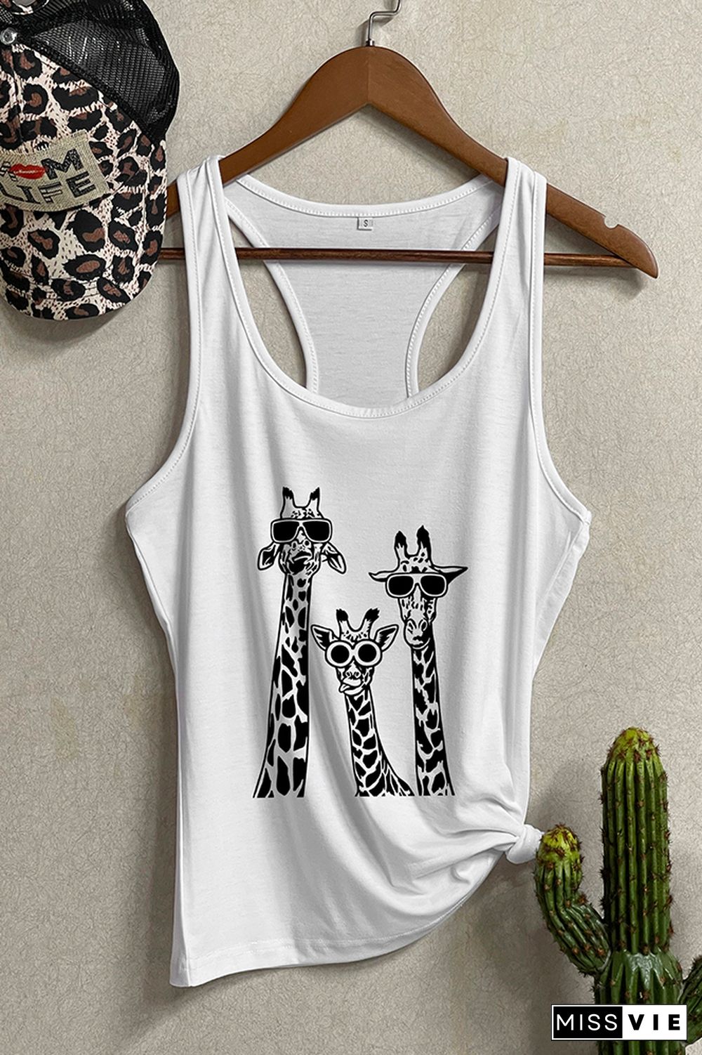 funny Giraffes with glasses Sleeveless Tank Top Wholesale