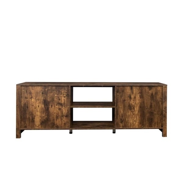 Farmhouse TV Stand， Wood Entertainment Center Media Console with Storage - 73 inches