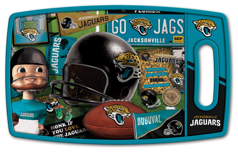 Jacksonville Jaguars Retro Series Cutting Board   Traditional   Cutting Boards   by StadiumView Products  Houzz