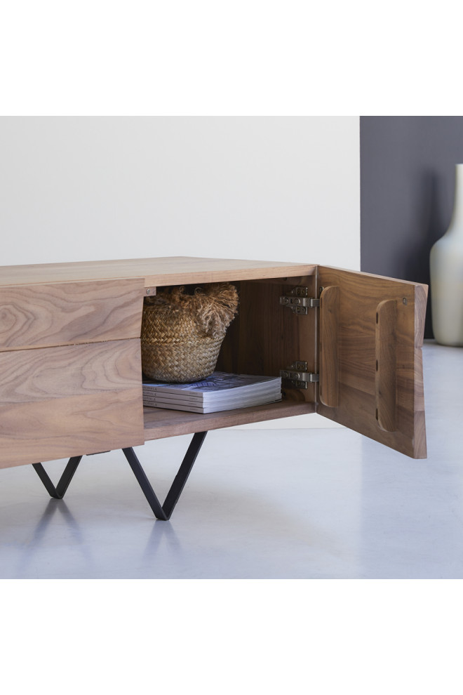 Solid Walnut TV Unit  Tikamoon Metric   Industrial   Entertainment Centers And Tv Stands   by Oroa   Distinctive Furniture  Houzz