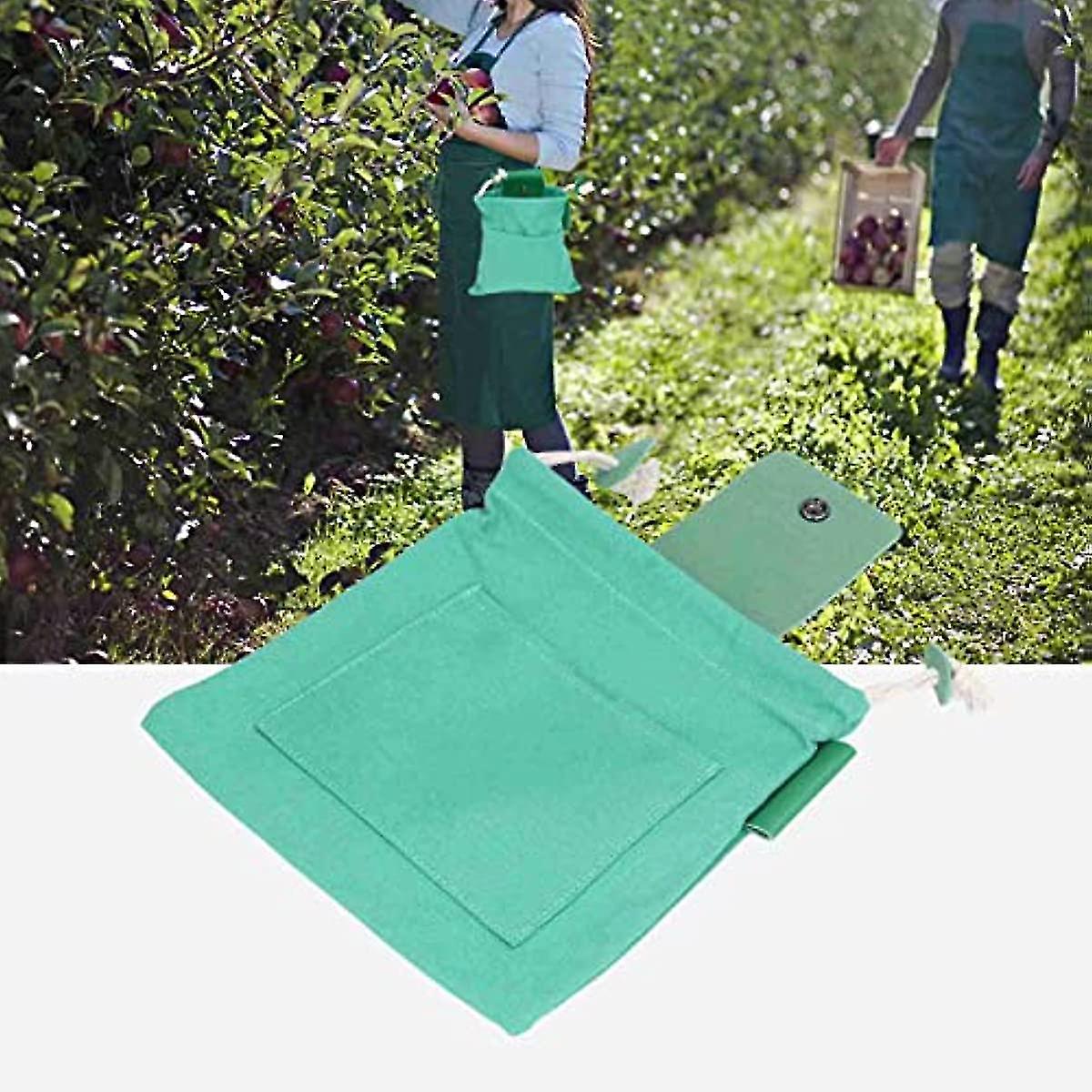 Canvas Foraging Pouch  Garden Vegetable Storage Pouch  Canvas Fruit Picking Bag  Pu Leather Foraging Belt Bag For Outdoor Camping Hiking Travel Collap