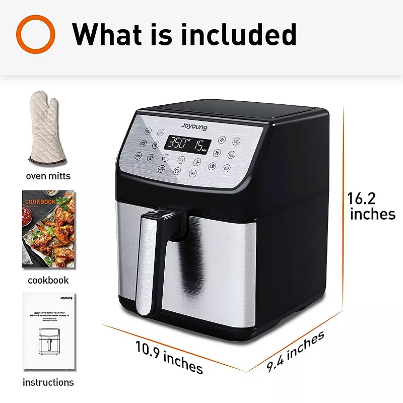 Joyoung JY-590 5.8 Quart Multi Tasker Double Basket Air Fryer w/ LED Touchscreen