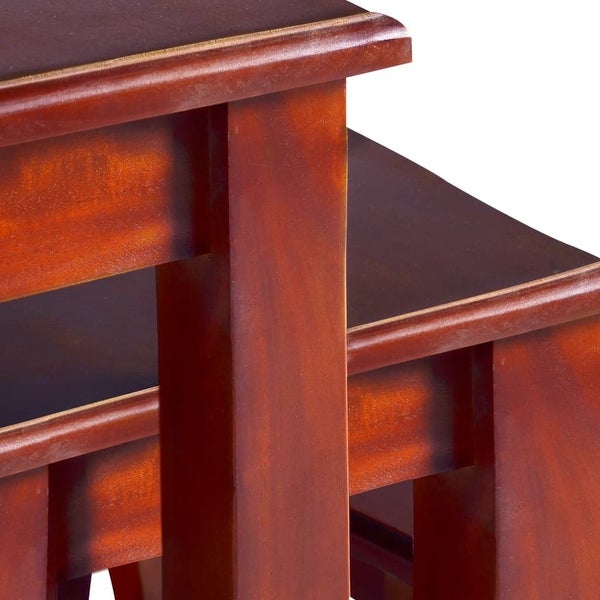 vidaXL Side Tables 3 pcs Classical Brown Solid Mahogany Wood