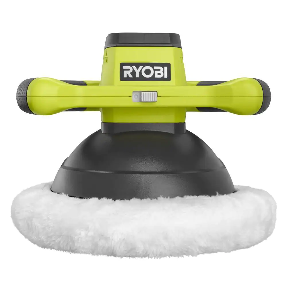 RYOBI P435-A38BB21 ONE+ 18V Cordless 10 in. Orbital Buffer with Bonus 8-10 in. Microfiber and Synthetic Fleece Buffing Bonnet Set (2-Pack)