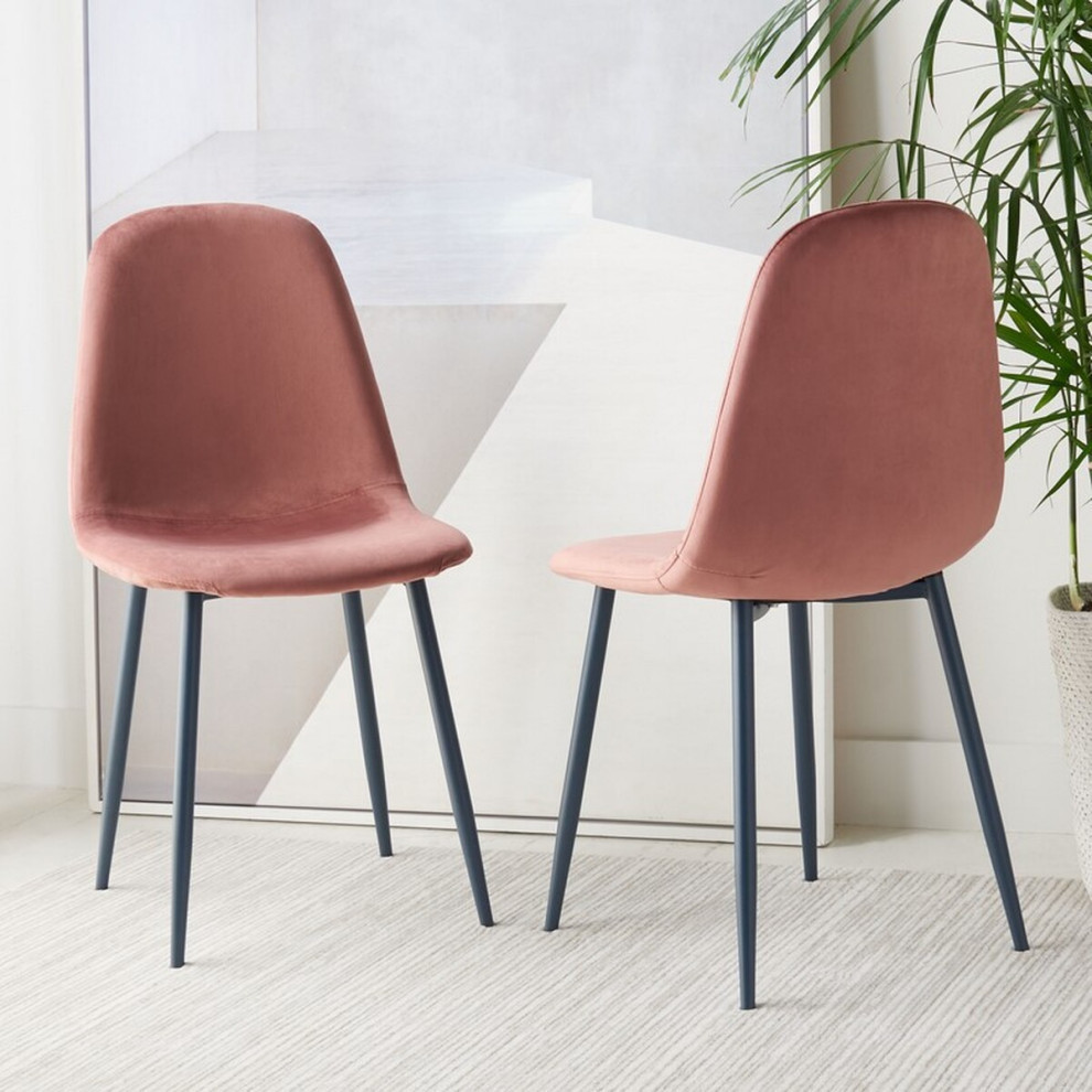 Vonda Dining Chair  Set of 2  Pink/Dark Gray   Midcentury   Dining Chairs   by Rustic Home Furniture Deco  Houzz