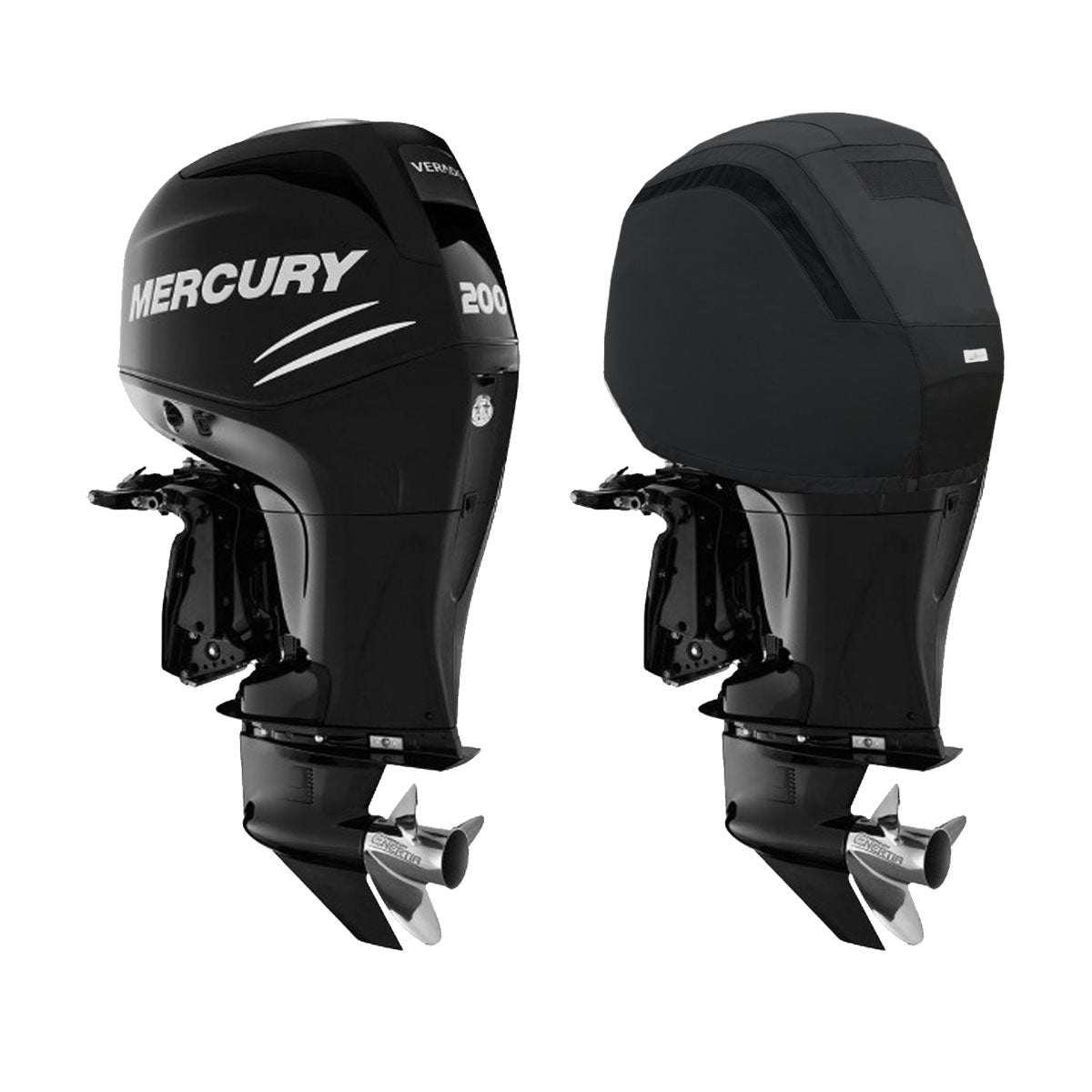 Oceansouth Heavy Duty Vented Cover for Mercury Outboard Verado 4 Cyl 1.7L - 135HP， 150HP， 175HP， 200HP (2005-2023)