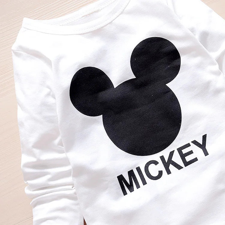 Baby Girls Boys Mickey Minnie Clothing Sets Spring Autumn Kids Outfits Hoodie+T-shirt+Pants Tracksuit Children Sport Suit