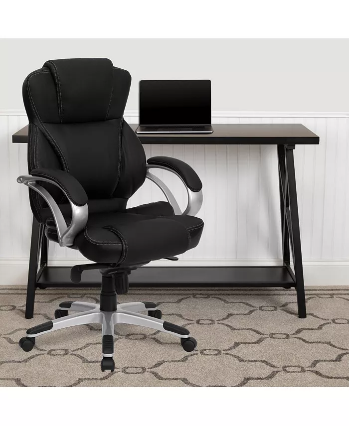 EMMA+OLIVER High Back Leather Contemporary Executive Swivel Ergonomic Office Chair