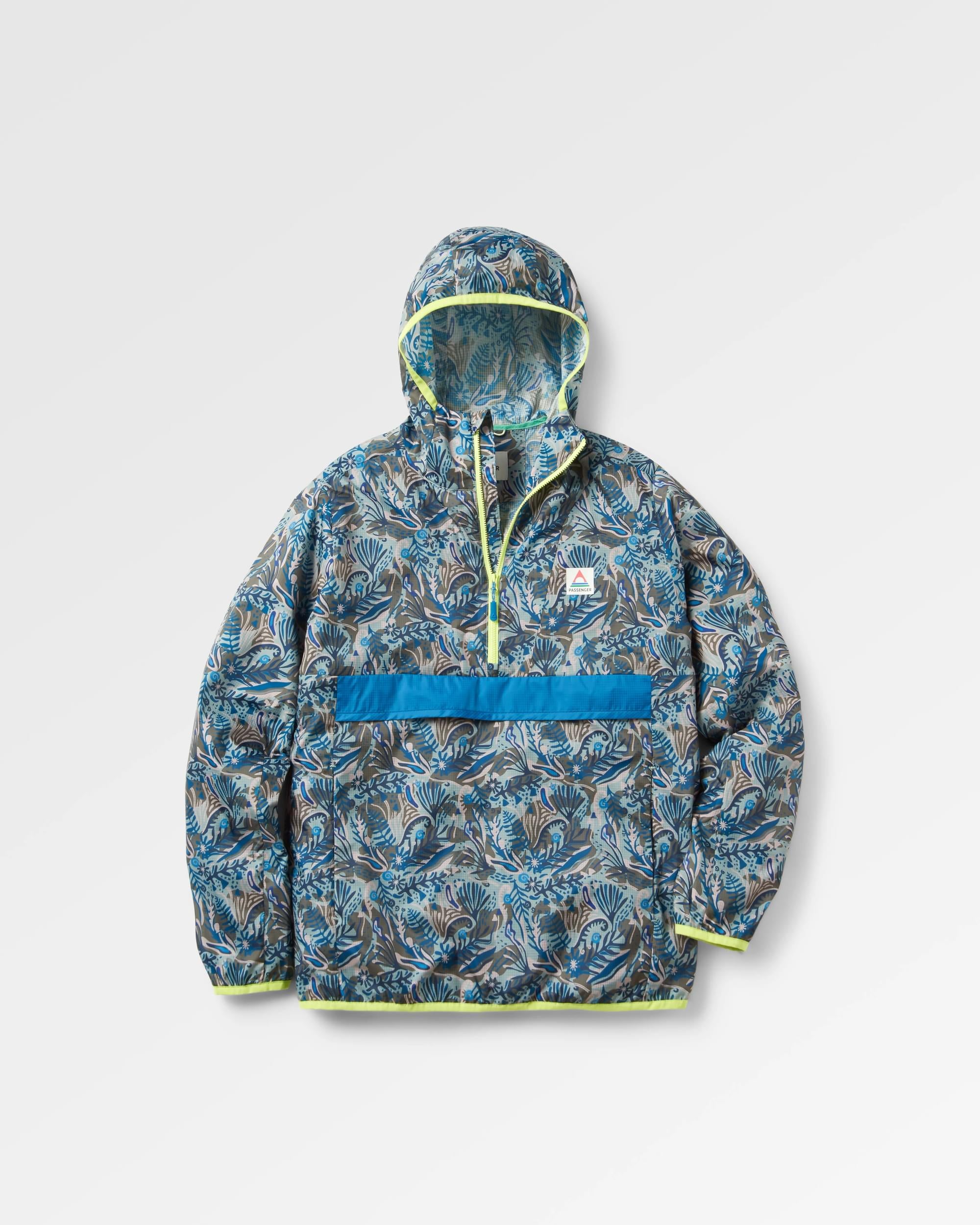 Viento Recycled Windshell Smock - Abstract Seaweed Pistachio