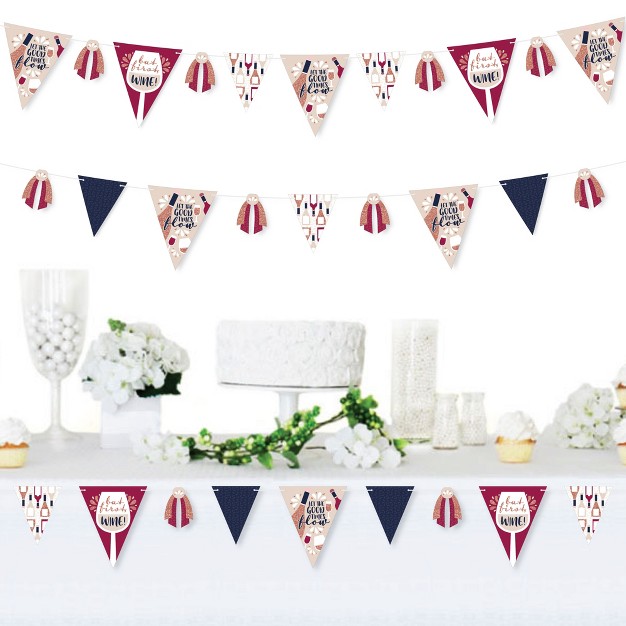 Big Dot Of Happiness But First Wine Diy Wine Tasting Party Pennant Garland Decoration Triangle Banner 30 Pieces