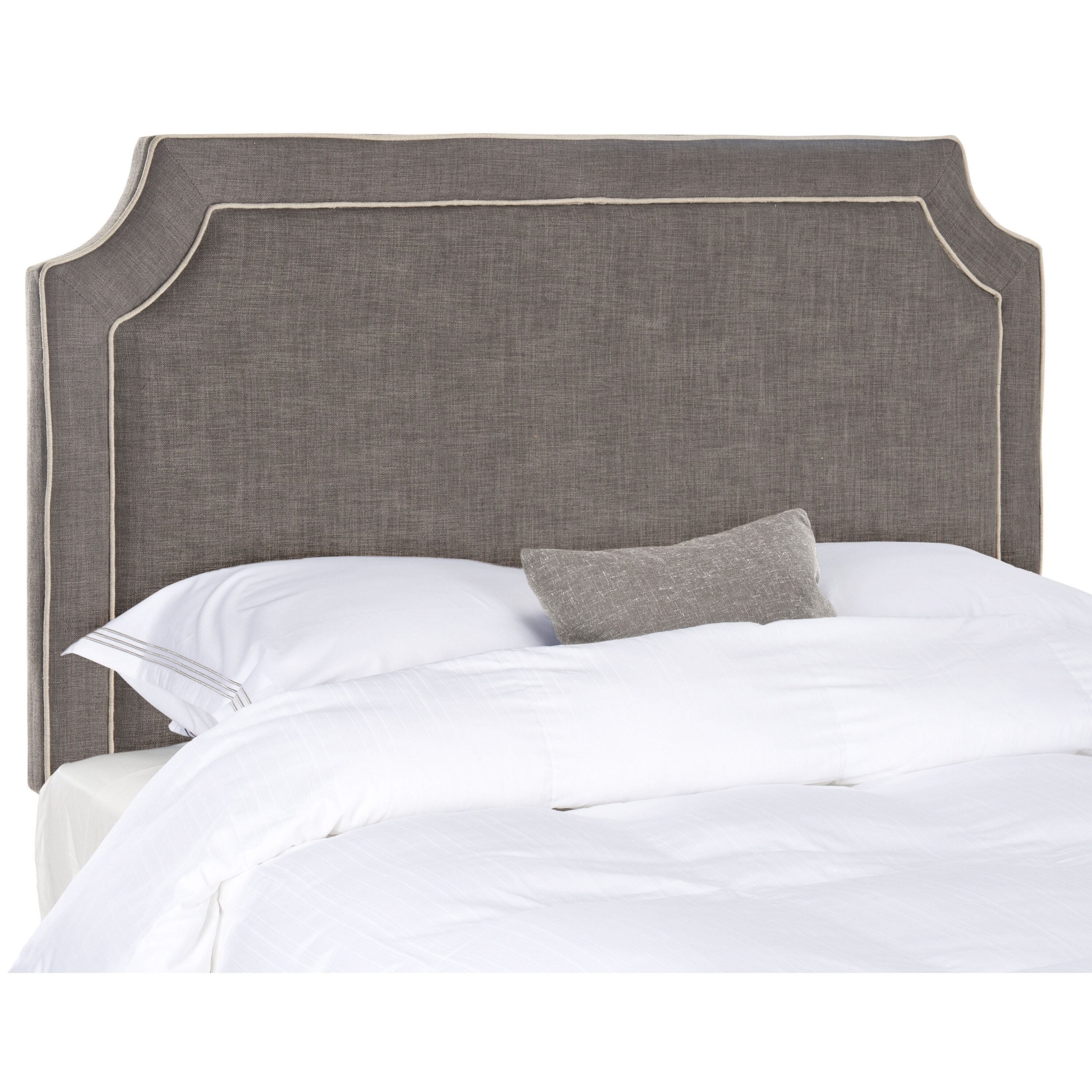 Safavieh Dane Charcoal/ Light Grey Upholstered Headboard (King) - - 9989356