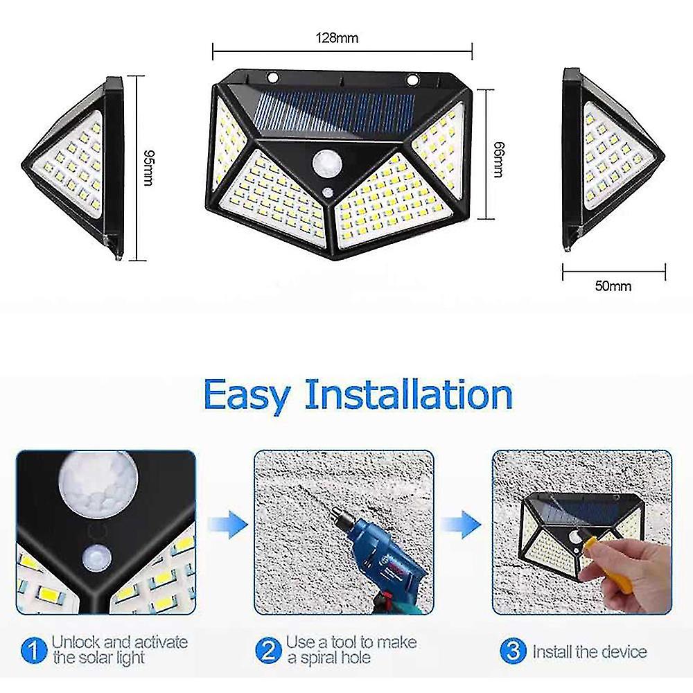 2 Pieces Of Solar For Outside， 100 Led Solar Lamp Outside