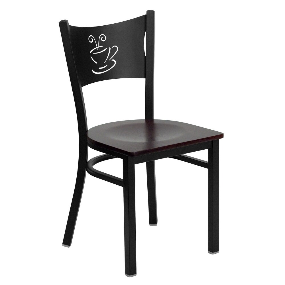 2 Pack Coffee Back Metal Restaurant Chair   17.25\