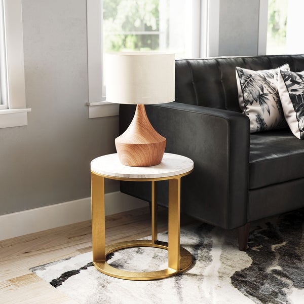 Helena Marble Side Table White and Gold