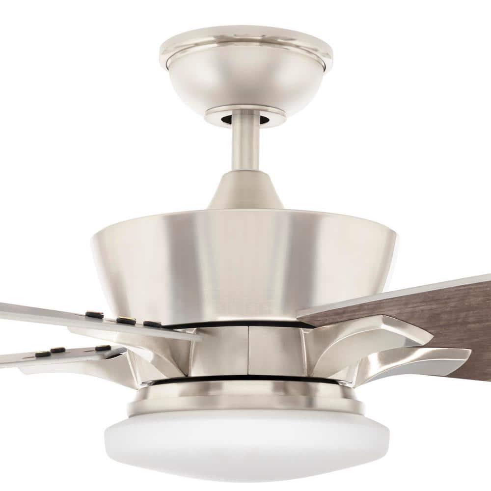 Home Decorators Collection Bergen 52 in LED Uplight Brushed Nickel Ceiling Fan With Light and Remote Control