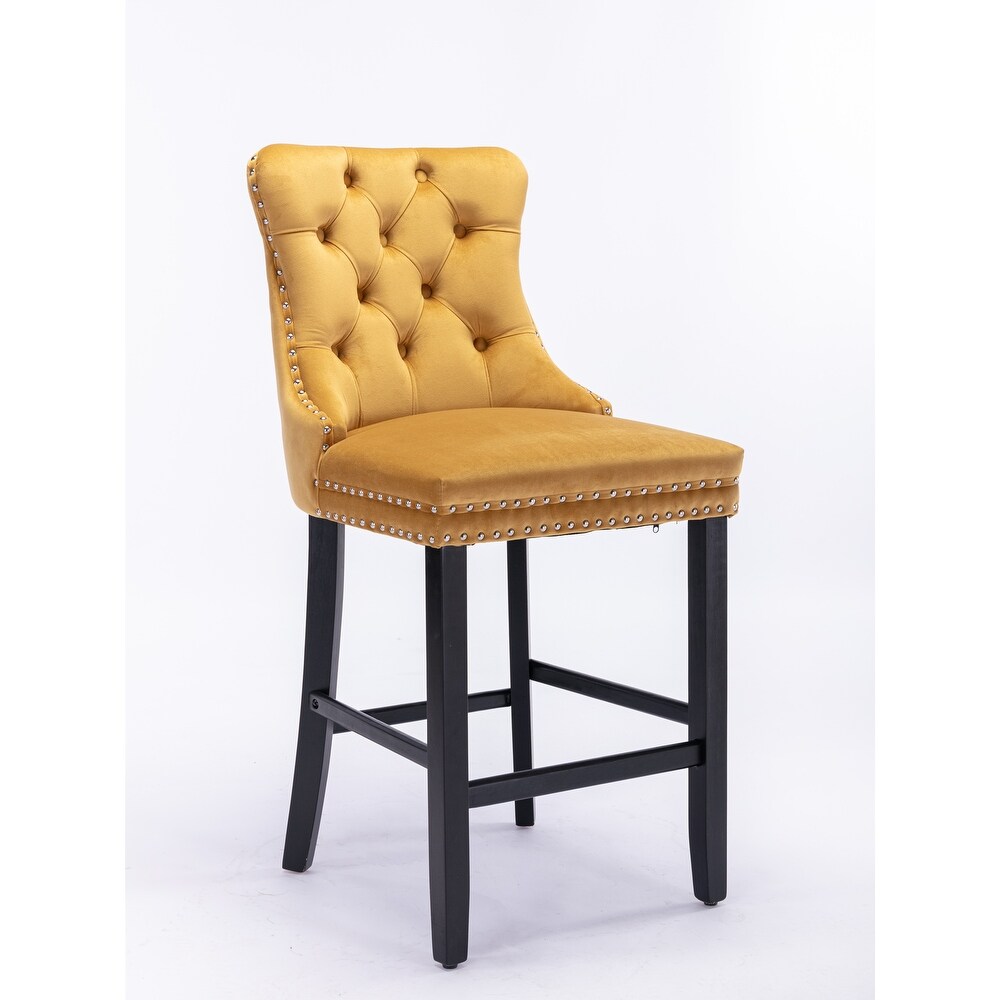 Contemporary Velvet Upholstered Bar stools