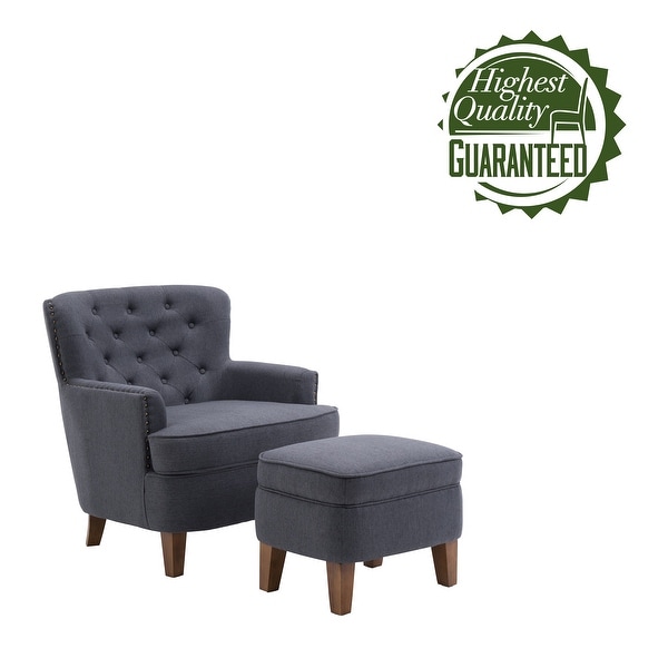 Porthos Home Idir Accent Chair， Fabric Upholstery， Rubber Wood Legs