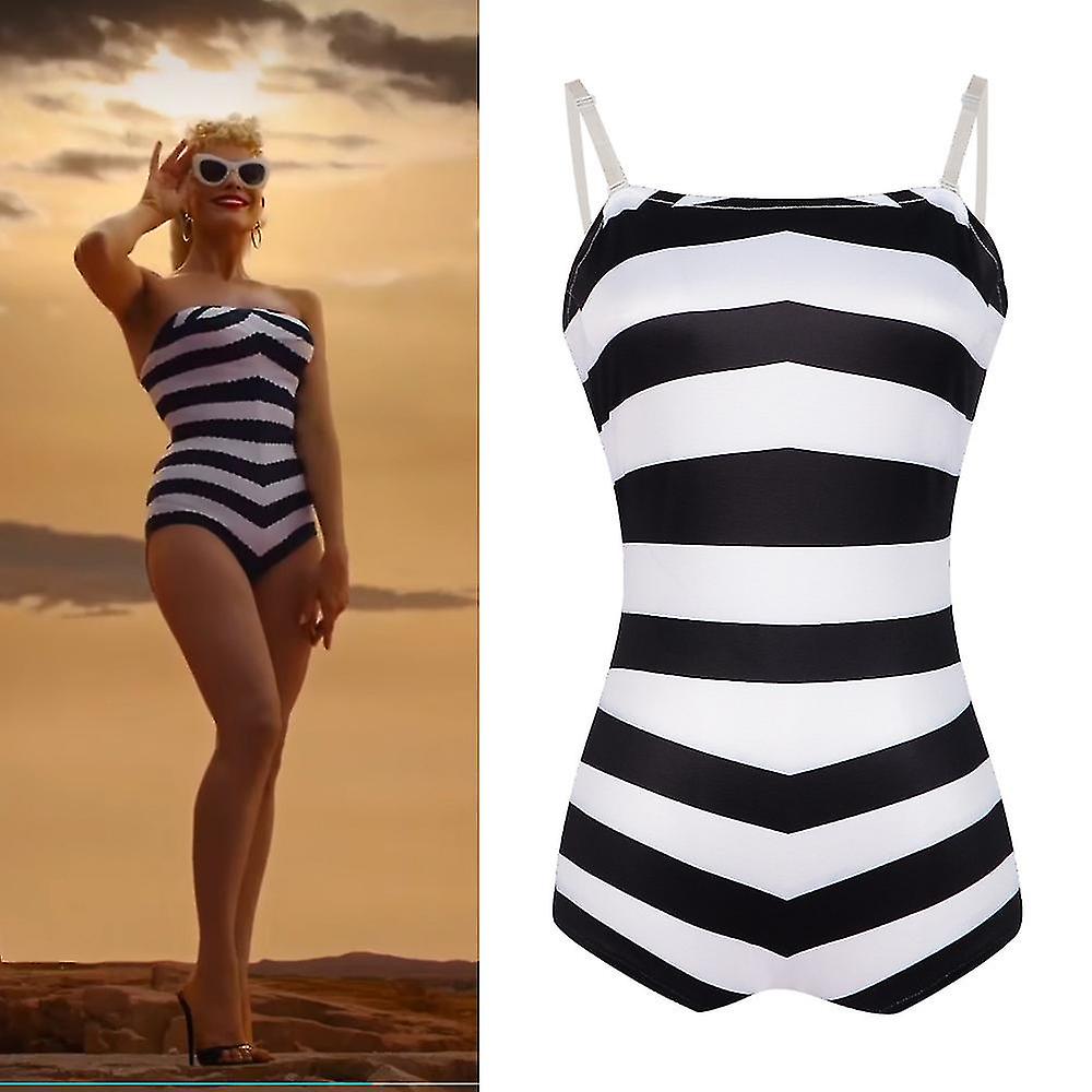 Barbie Heroine Black And White Swimsuit Cos Clothing Barbie Beach Halloween Cosplay