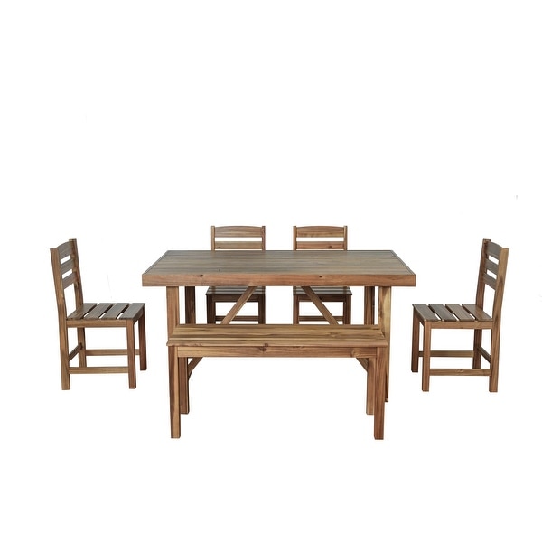 6piece Outdoor Garden Dining Table Set，Suitable For Terraces and Courtyards