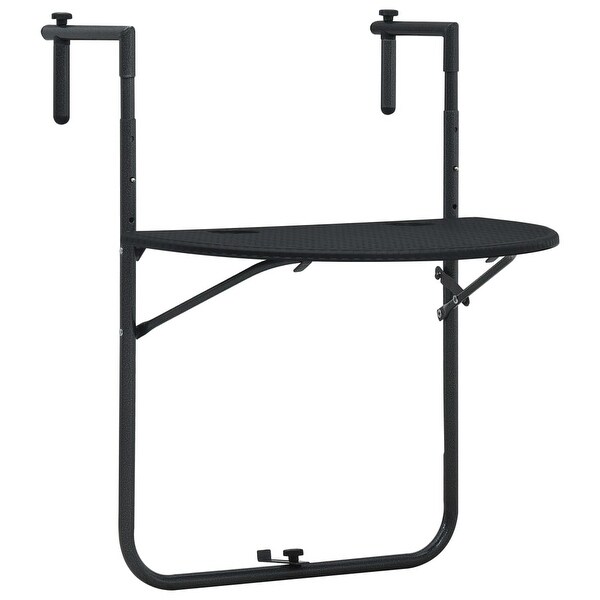 vidaXL Hanging Balcony Table Black 23.6