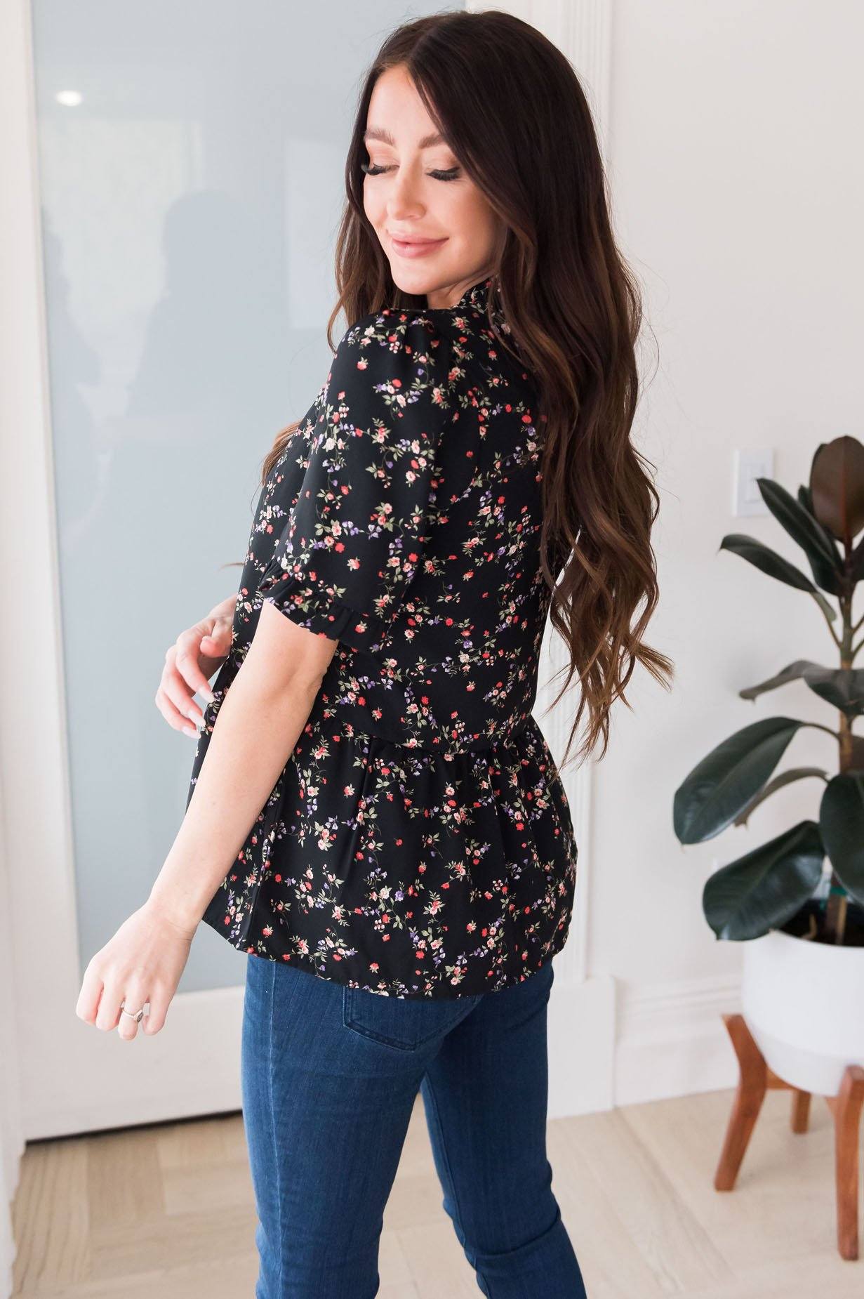 Forever Floral Modest Blouse