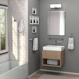 Gatco Flush 28 in. W x 36 in. H Frameless Rectangular Beveled Edge Bathroom Vanity Mirror 1804