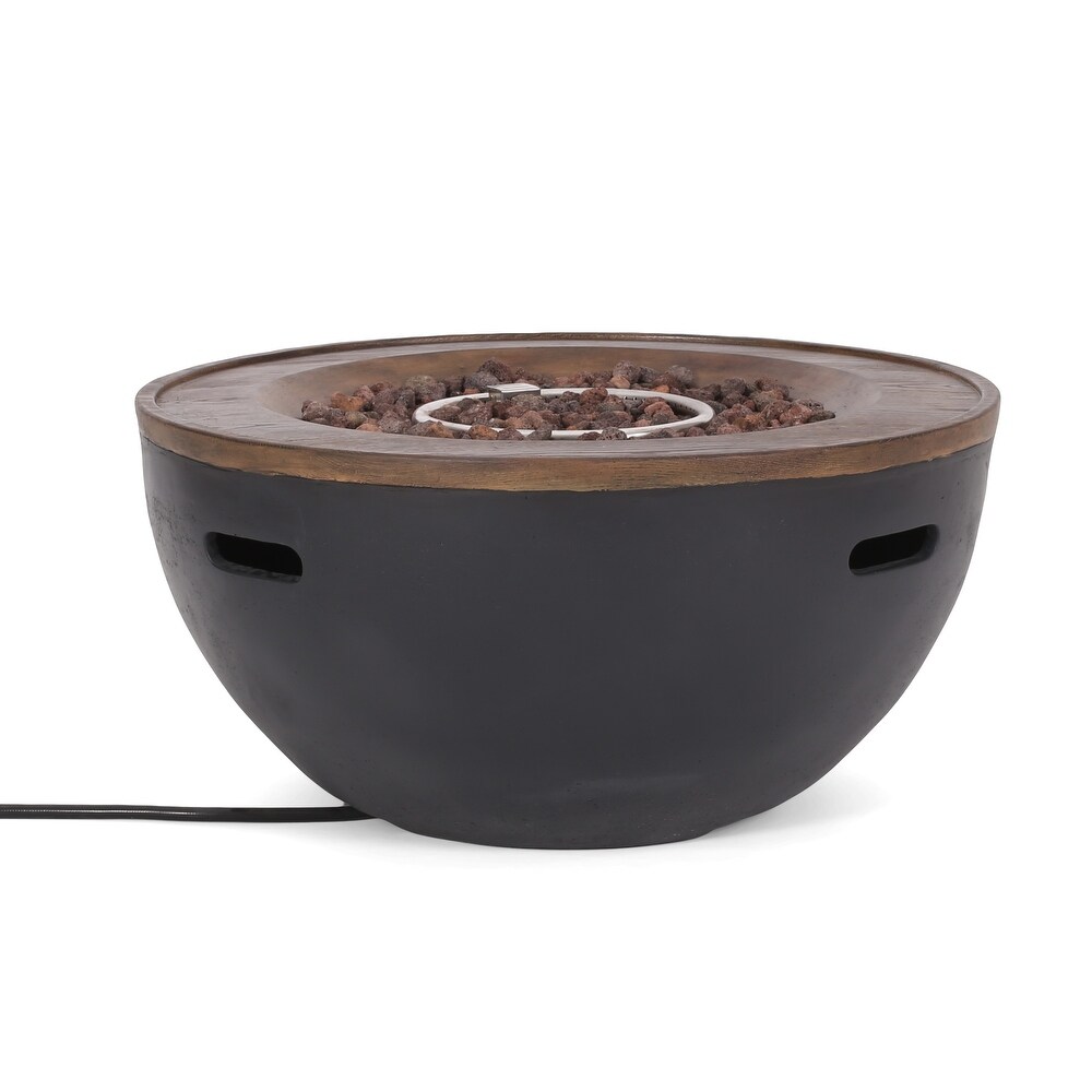 Flint Lightweight Concrete Outdoor 40K BTU Fire Pit Bowl by Christopher Knight Home