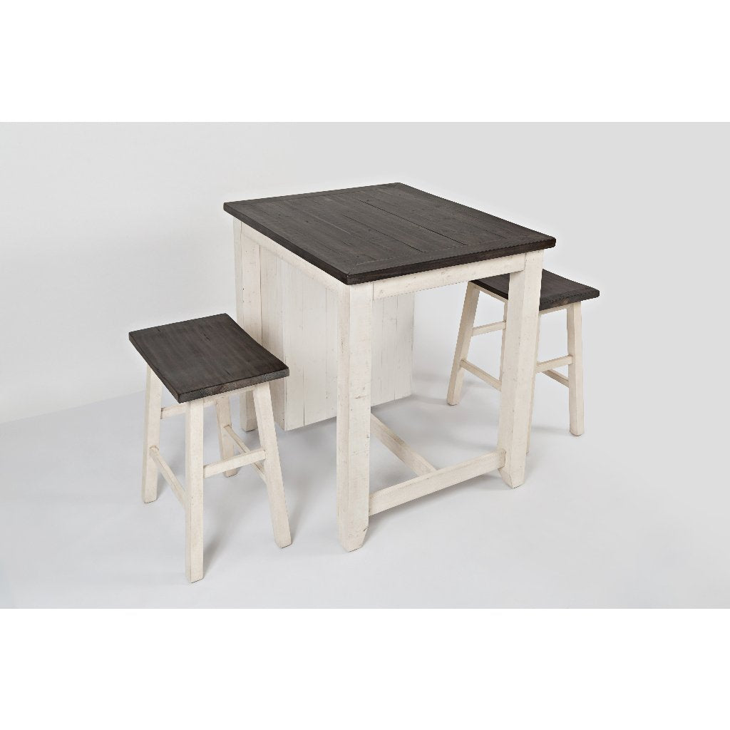 Loft 3-Pc Small Kitchen Island Dining Set