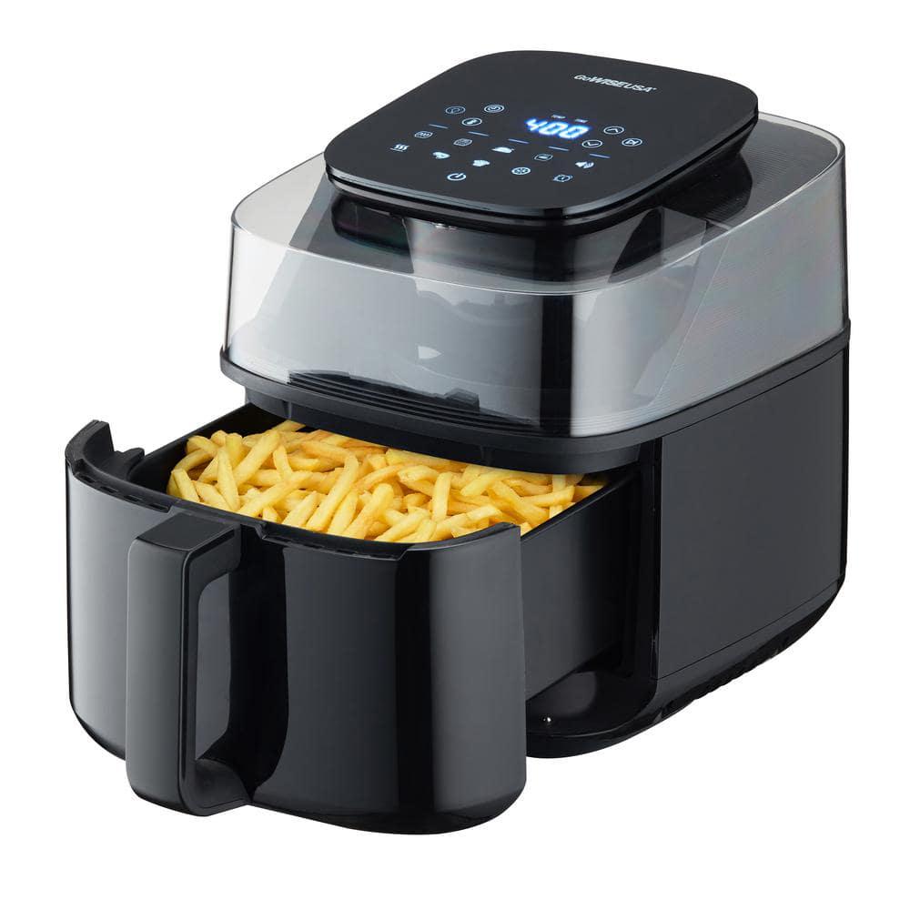 GoWISE USA 55 Qt Black Air Fryer with 180° Viewing Window