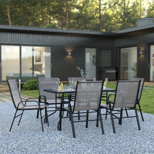 Brazos 7 Piece Outdoor Patio Dining Set - 55