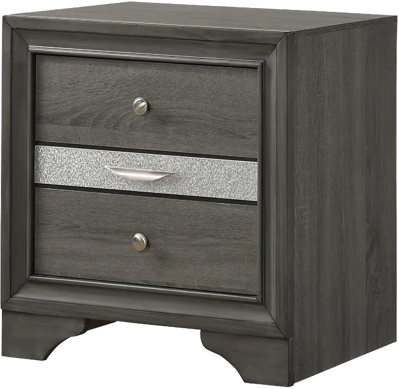 Regata Gray and Silver Nightstand