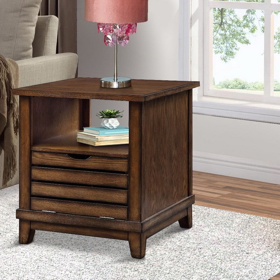 Benjara BM204475 Open Top Contemporary Wooden Cont...