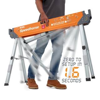 BORA 30 in. H Heavy Duty Steel Speedhorse Sawhorse with Auto Release Legs 1500 lbs. Capacity (2-Pack) PM-4500T