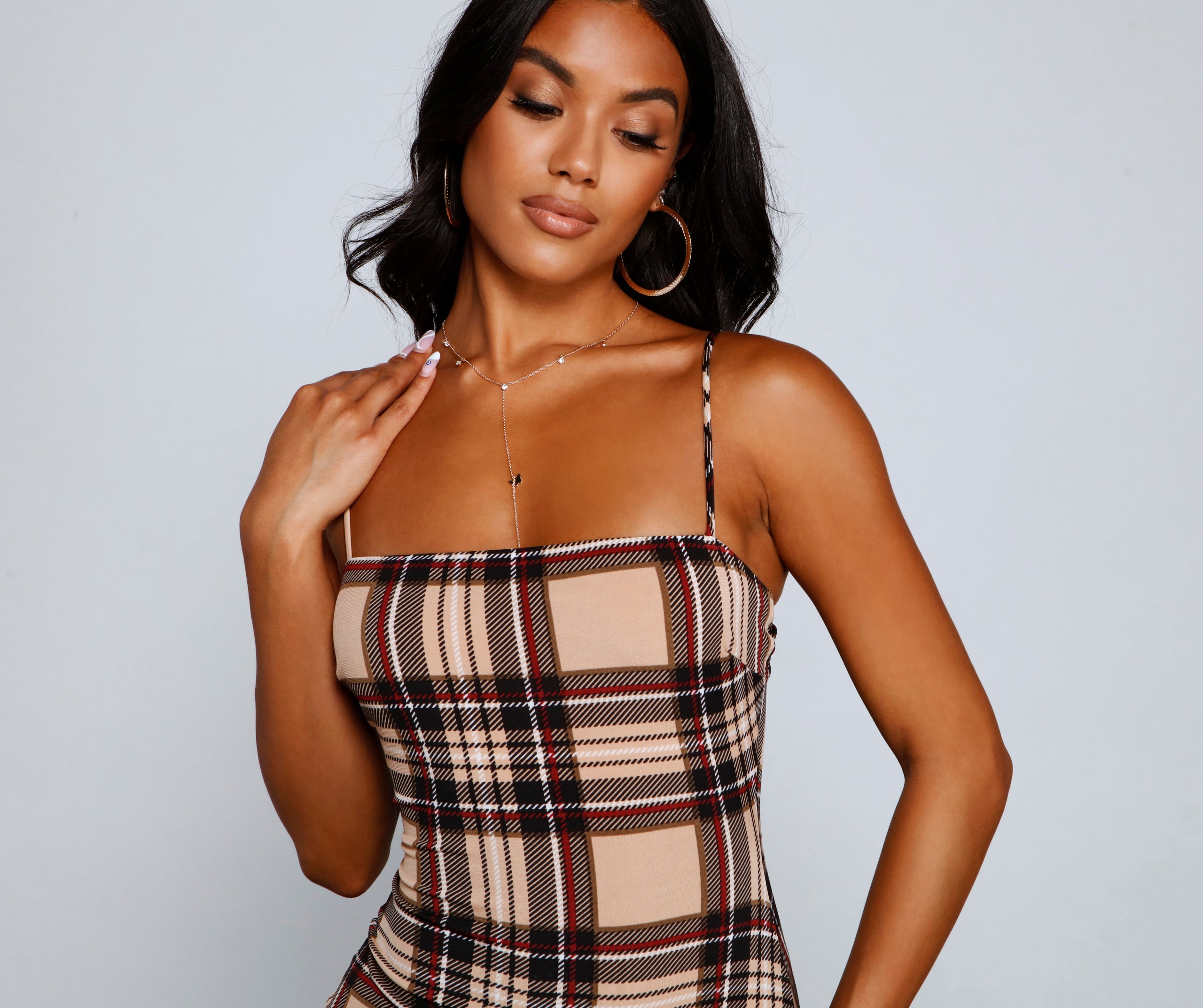 So Fab Sleeveless Plaid Mini Dress