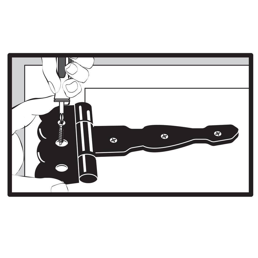 Everbilt 6 in. x 4-14 in. Black Heavy-Duty Decorative Tee Hinge 15031