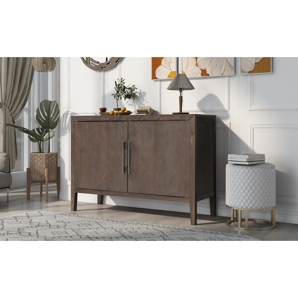 Wooden Storage Cabinet Sideboard with 2 Metal handles and 2 Doors