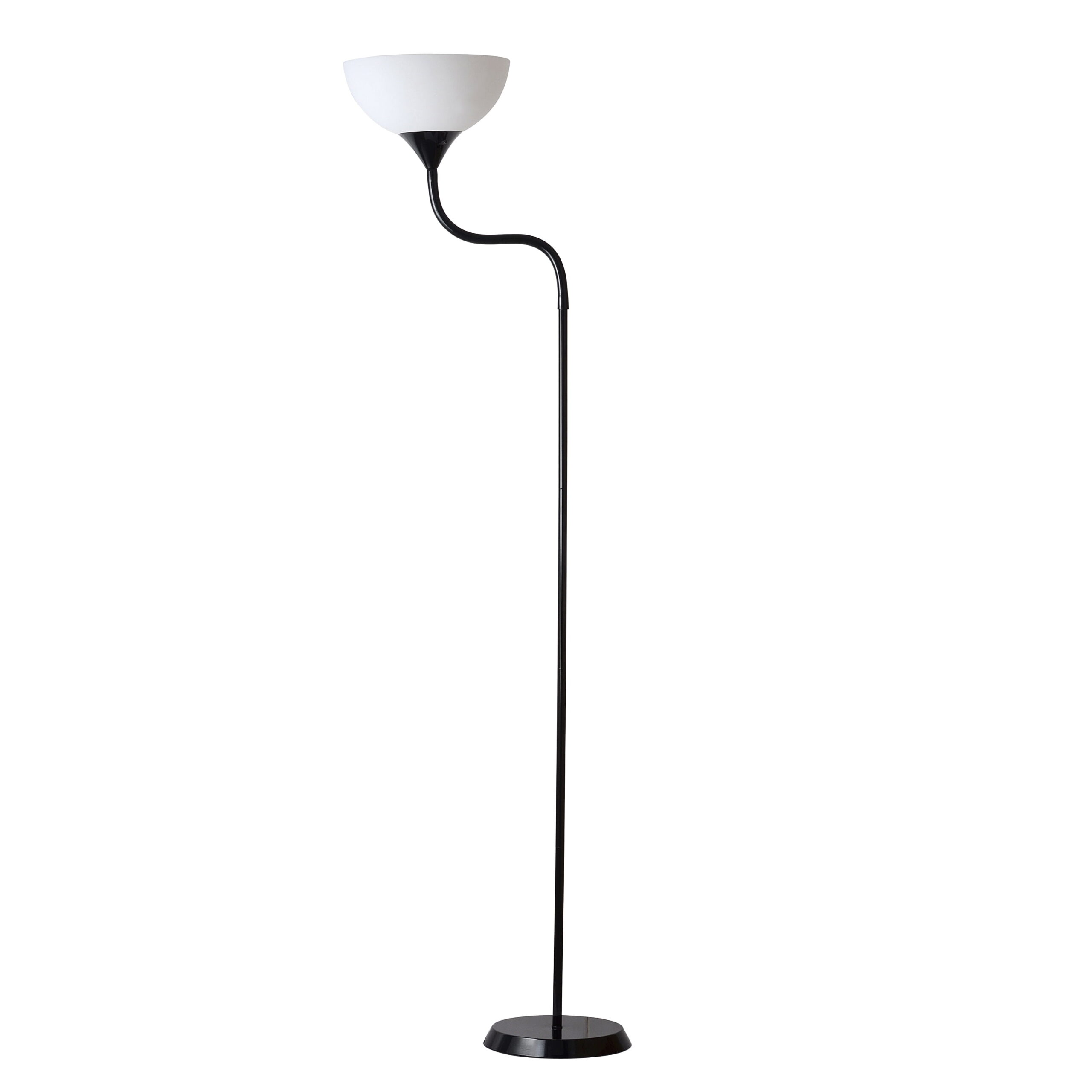 Mainstays 71'' Jelly Gooseneck Floor Lamp， Black