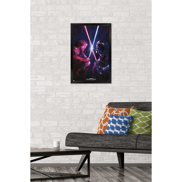 Trends International Star Wars Obi wan Kenobi Duel Framed Wall Poster Prints