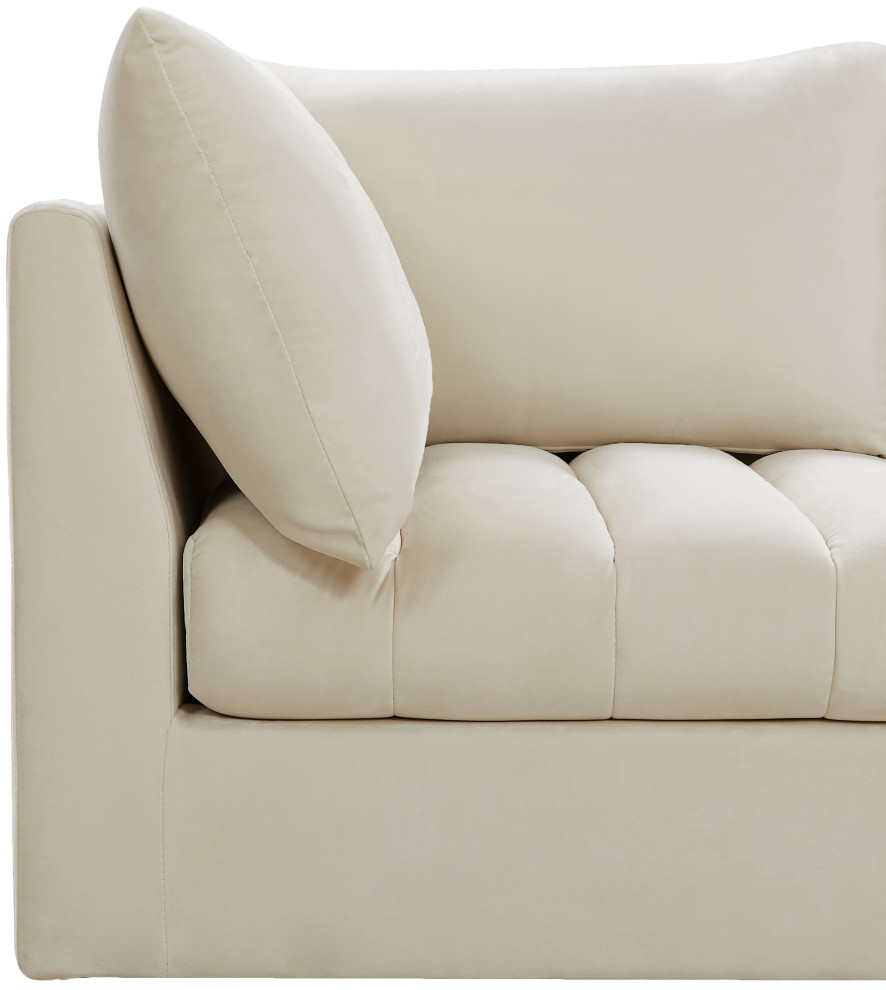 Jacob Velvet Upholstered L Shaped Modular Sectional   Transitional   Sectional Sofas   by Meridian Furniture  Houzz