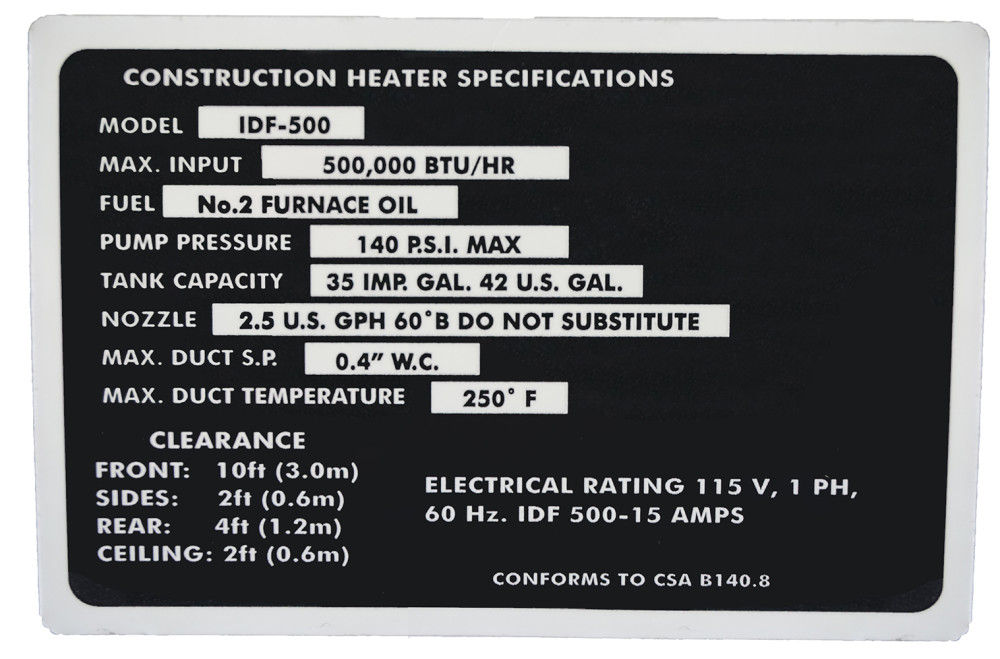 Indirect Fired 420k BTU Portable Heater System (Oil/Diesel) ;