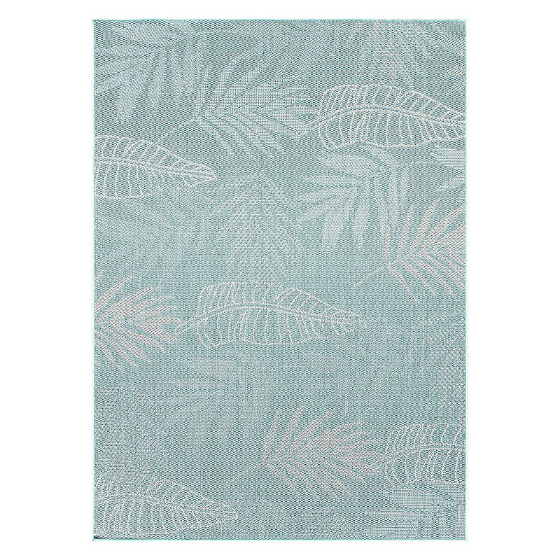 World Rug Gallery Contemporary Floral Leaves Indoor/Outdoor Waterproof Patio Area Rug