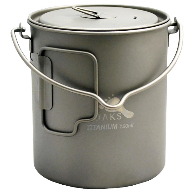 Toaks 750ml Ultralight Titanium Camping Cook Pot With Bail Handle And Lid