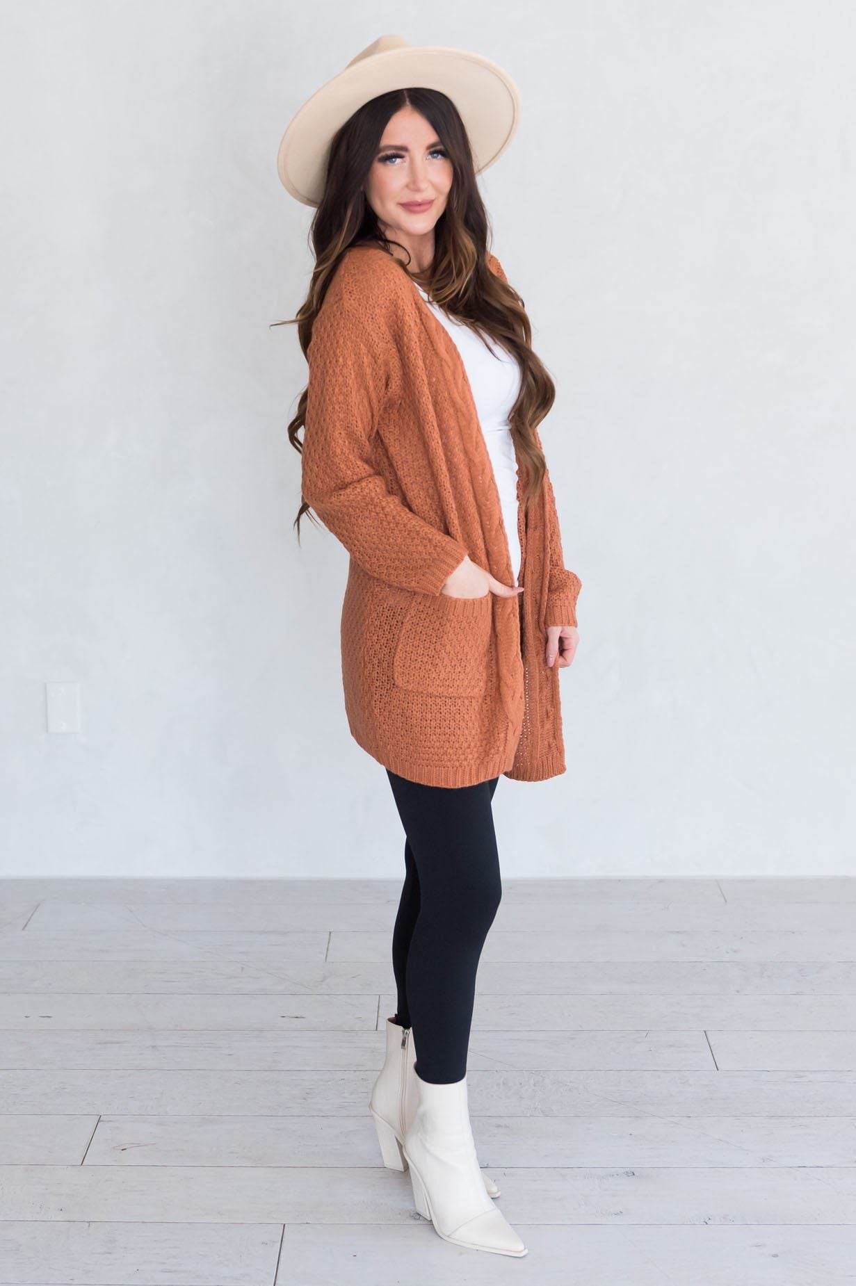 Warm & Cozy Modest Pocket Cardigan