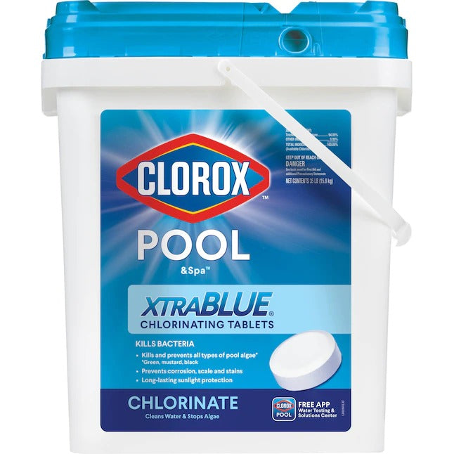 Clorox Pool&Spa  XtraBlue 3 in Long Lasting Chlorinating Tablets 35-lb Bucket 3-in Pool Chlorine Tabs