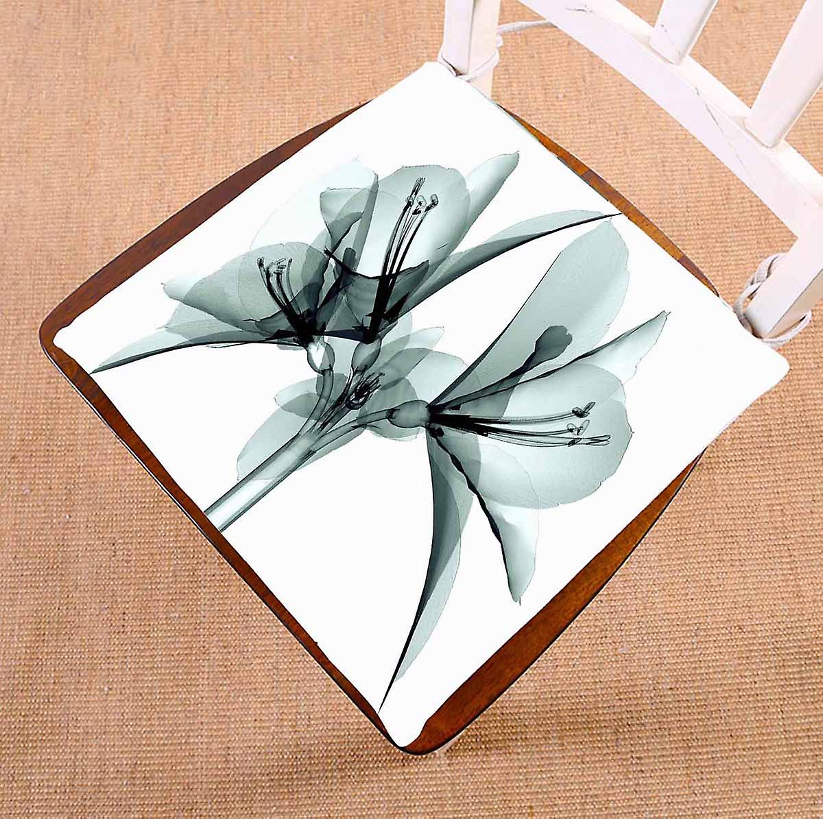 Xray Image Flower White Amaryllis Chair Pads Chair Mat Seat Cushion Chair Cushion Floor Cushion 40x40 Cm