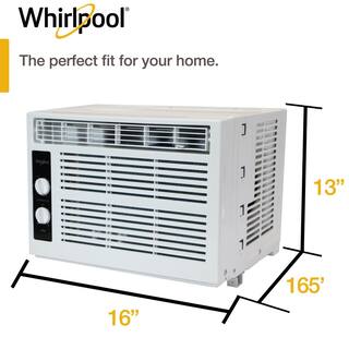 Whirlpool 5000 BTU 115V Window-Mounted Air Conditioner w Mechanical Controls up to 150 sq. ft. Dehumidifier Washable Filter WHAW050DW