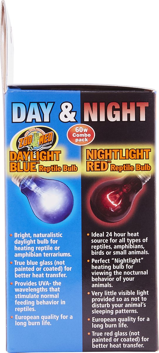 Zoo Med Day and Night Reptile Bulb Combo Pack， 2 Count (Pack of 1)